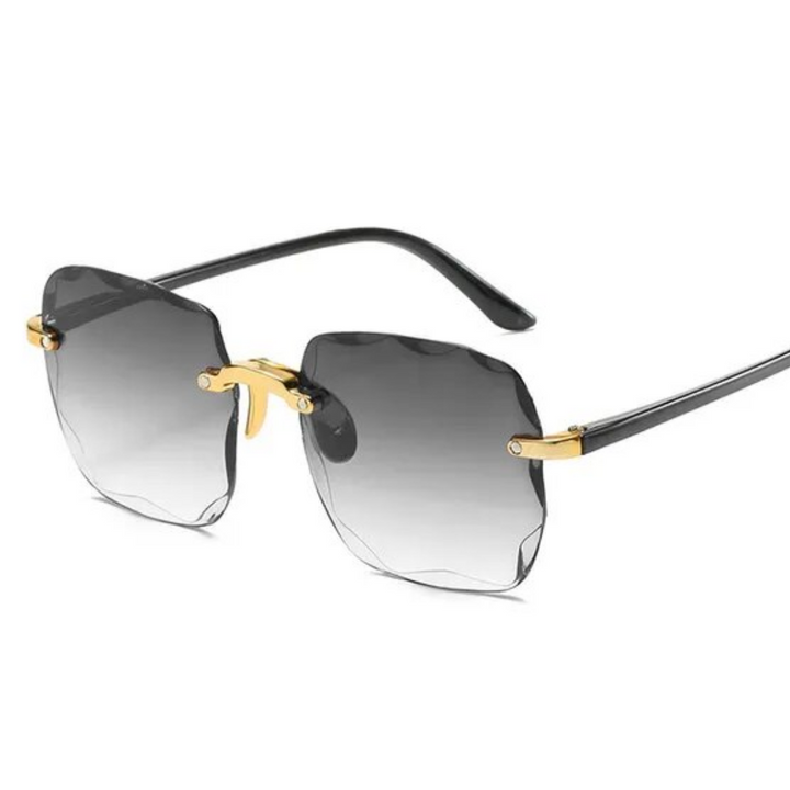 Unisex Vintage Sonnenbrille randlos mit Verlaufsgläsern. Eleganter UV400 Augenschutz für Sommer.