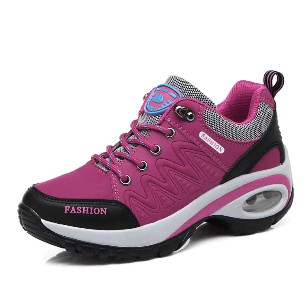 Lila orthopädische Damen-Sneakers: Haltungskorrektur, Fußgewölbestütze & Komfort für gesunde Füße.
