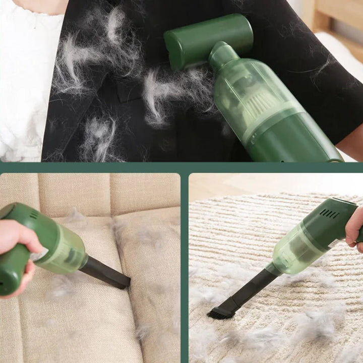 Handstaubsauger für Tierhaare mit vielseitigen Aufsätzen zur effizienten Reinigung von Sofa & Kleidung.