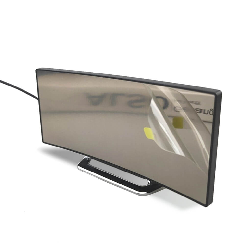 Eleganter gebogener Digitalwecker als stilvolles Wohnaccessoire im minimalistischen Design.