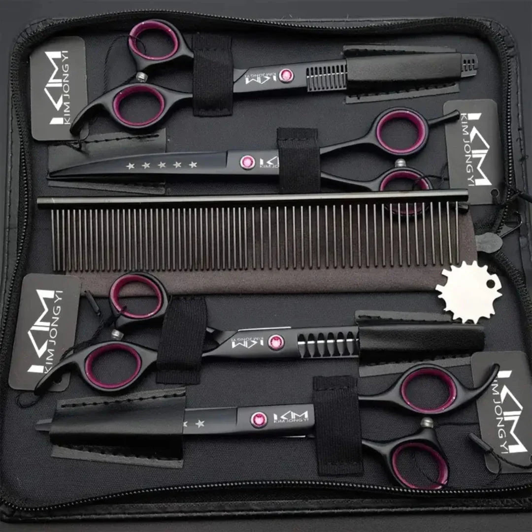 Ergonomisches Hundepflege-Set aus Edelstahl für komfortable, sichere und effektive Haustier-Fellpflege.