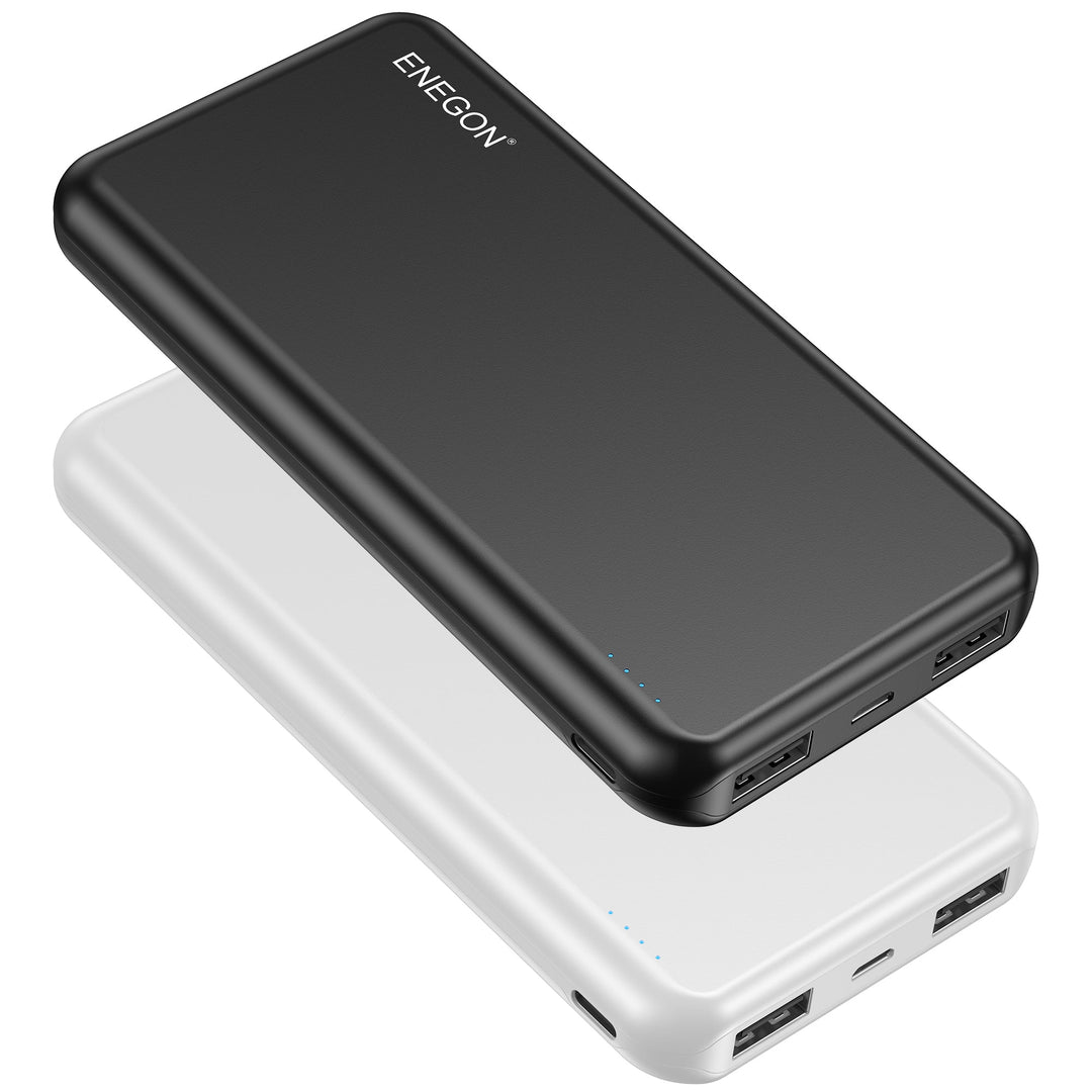 Duo-Set Powerbank 10000 mAh mit Dual-USB für Smartphone & Tablet. Mobiles Ladegerät für unterwegs.