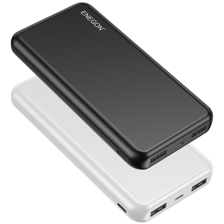 Duo-Set Powerbank 10000 mAh mit Dual-USB für Smartphone & Tablet. Mobiles Ladegerät für unterwegs.