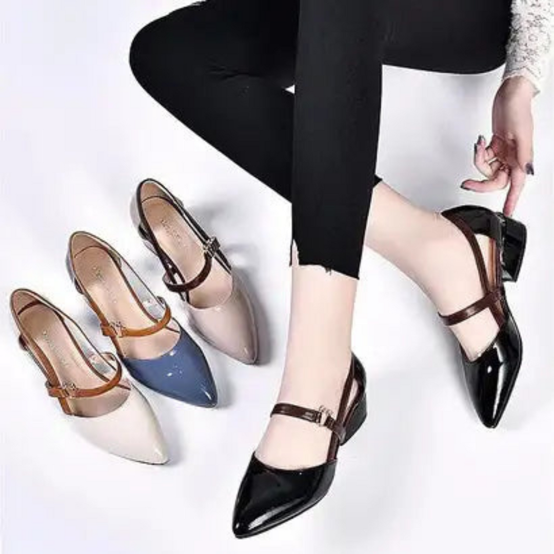 Damen Niedrigabsatz-Pumps mit spitzer Zehe, elegant & bequem. Perfekte Damenschuhe für Büro & Freizeit.