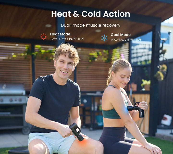 Premium Mini Massagepistole. Unterstützt Muskelentspannung, Regeneration durch Tiefen- & Thermotherapie.