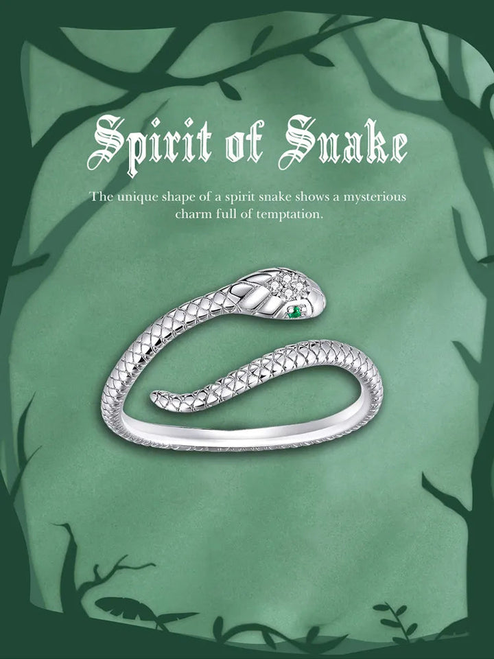 Funkelnder Damen Reptilienring, 925er Sterlingsilber mit Zirkonen, ideale Geschenkidee.