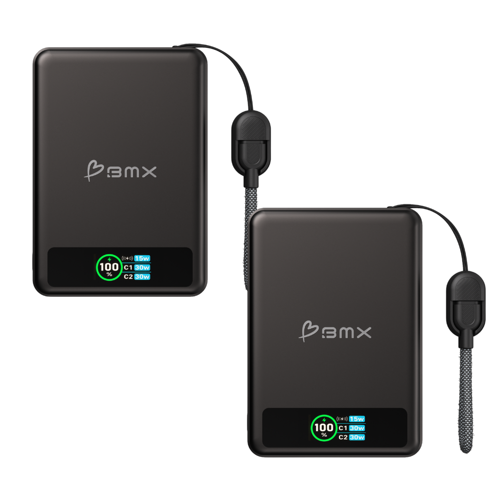Magnetische Qi2 Powerbank 10000 mAh für kabelloses Schnellladen. Perfektes mobiles Ladezubehör für unterwegs.