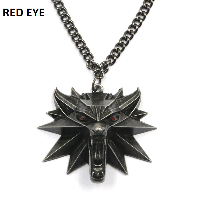 Hochwertige Edelstahl Wolfsmedaillon Halskette, silber, unisex, perfekt für The Witcher Cosplay & Fans.