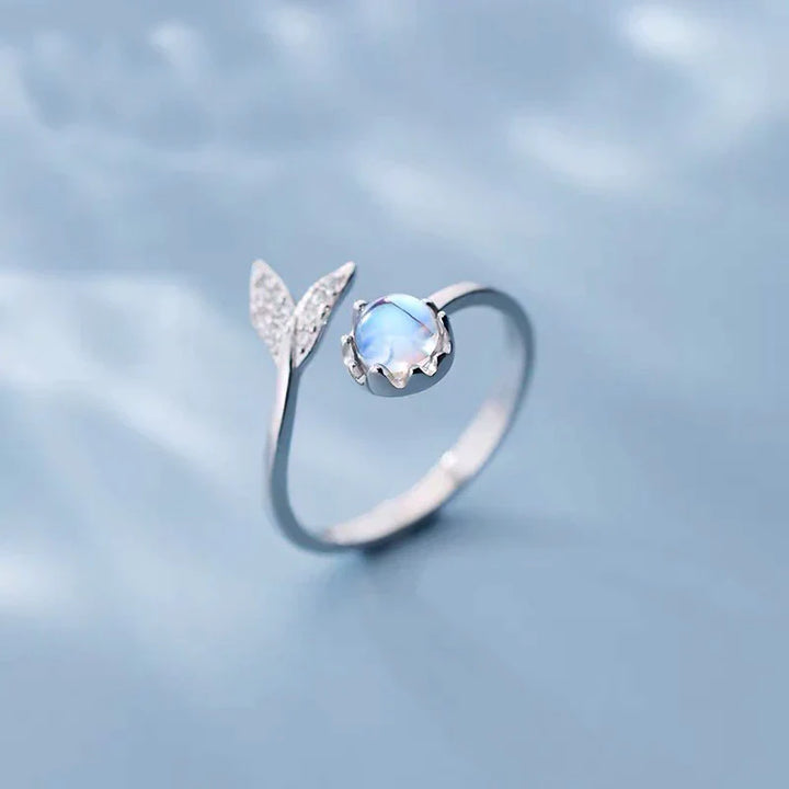 Damen Verstellbarer Mondsteinring aus 925 Sterling Silber. Für Balance & Eleganz.