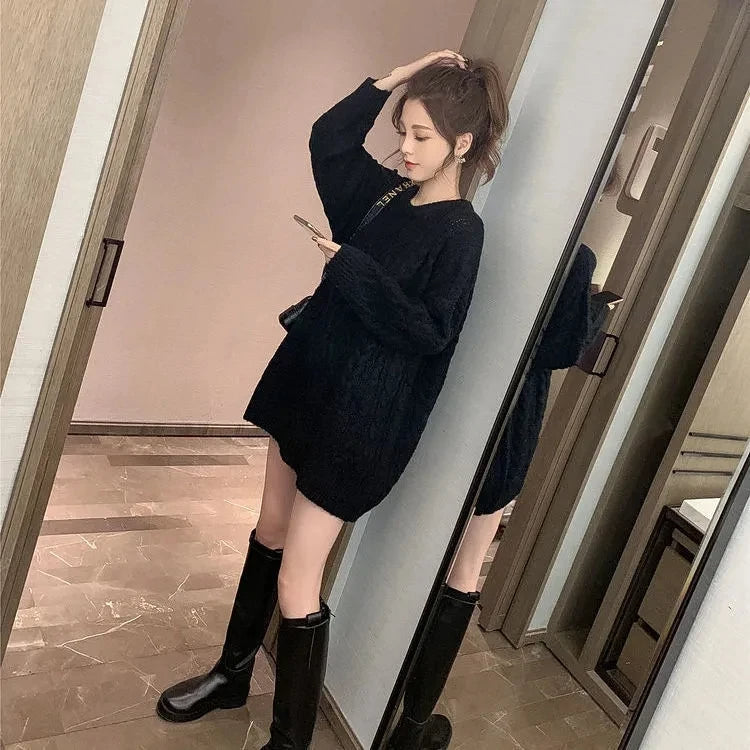 Gemütlicher Damen Oversized Strickpullover in Plusgröße, ideal für Herbst & Winter.