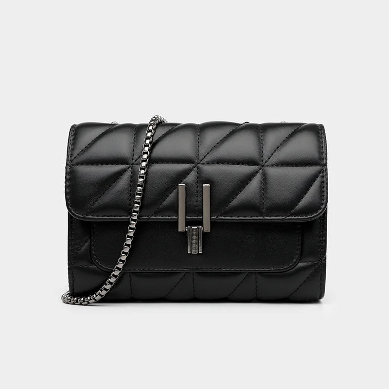 Elegante schwarze Damen Messenger Umhängetasche, chic und modisch für den Alltag.
