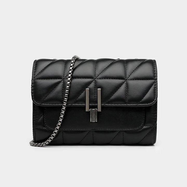 Elegante schwarze Damen Messenger Umhängetasche, chic und modisch für den Alltag.