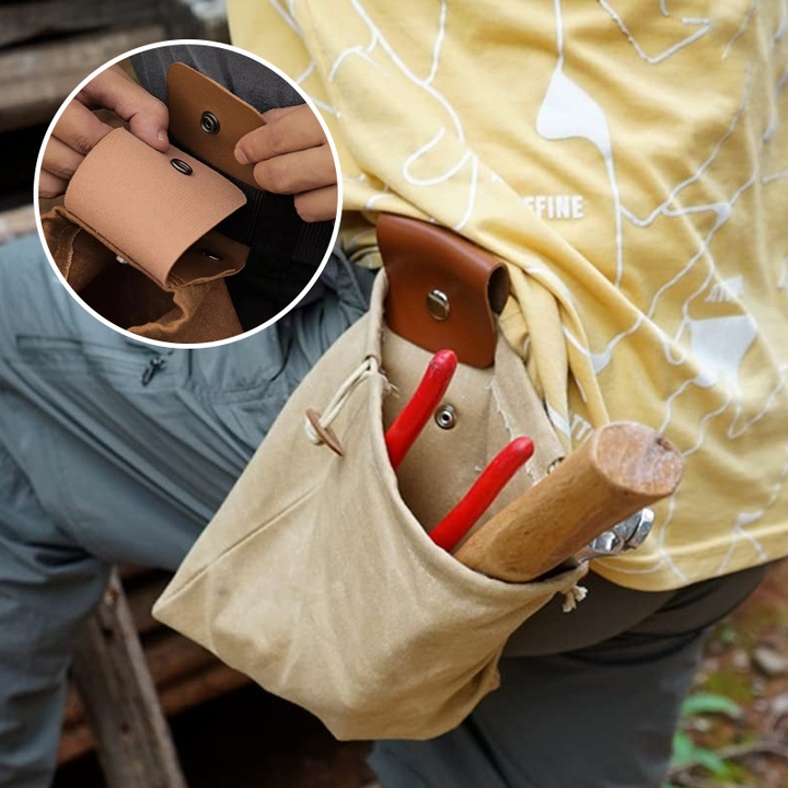 Vielseitige, faltbare Gürteltasche aus Canvas & PU, wasserdicht für Outdoor, Reise & Wanderung. [[lstfy-media:5]]