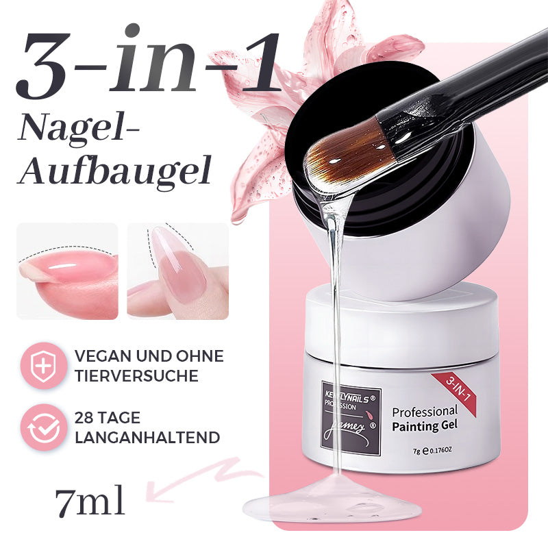 Multifunktionales Nagelhaftgel für Gelnägel. Transparentes 3-in-1-Gel als makellose Basis zur Nagelverstärkung.