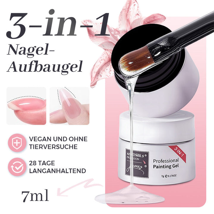 Multifunktionales Nagelhaftgel für Gelnägel. Transparentes 3-in-1-Gel als makellose Basis zur Nagelverstärkung.