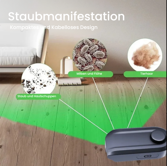 Laser-Staubsaugeraufsatz für makellose Tiefenreinigung, erkennt Staub & sorgt für Sauberkeit im ganzen Haus.