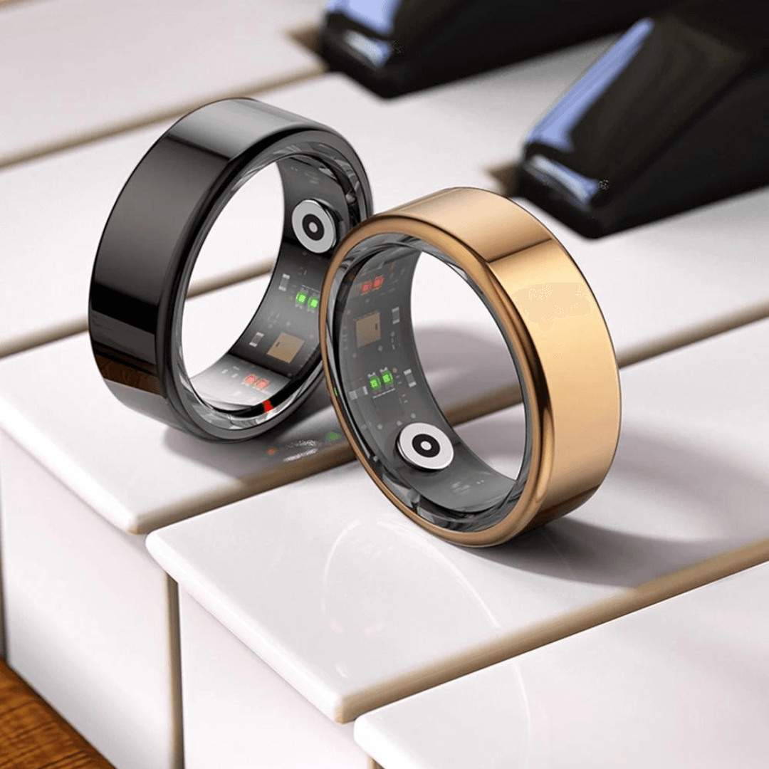 Wasserdichter Unisex Titan Ring: Intelligenter Gesundheitstracker für Fitness & Wellness. Misst Herzfrequenz & Schlafphasen.