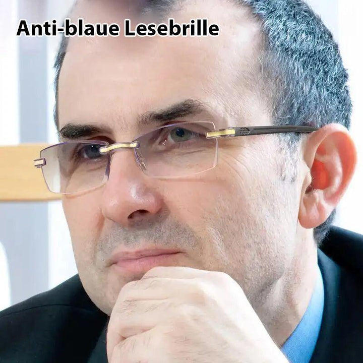 Progressive Computerbrille mit Blaulichtfilter für digitale Ermüdung, Unisex Design & Sehkorrektur.
