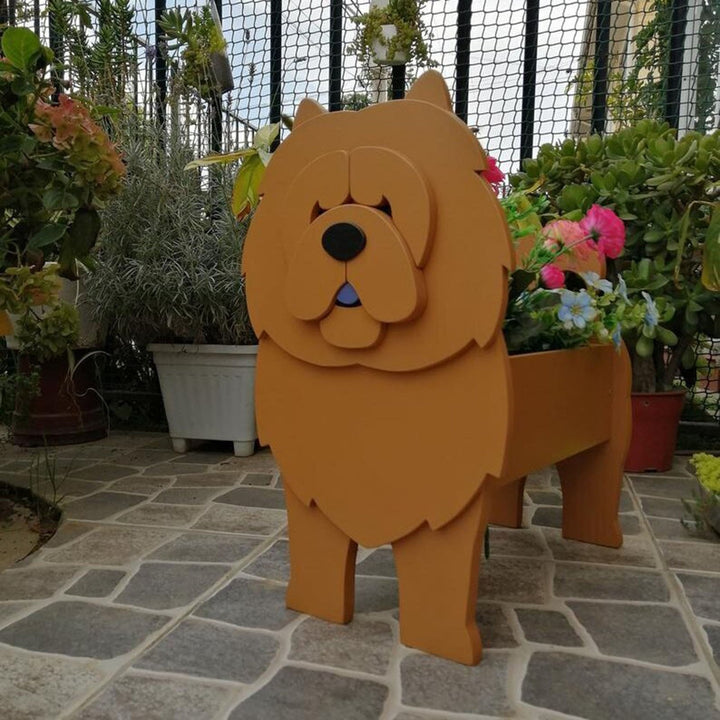 Origineller Hunde-Blumentopf als Highlight im Garten, auf Terrasse oder Balkon.