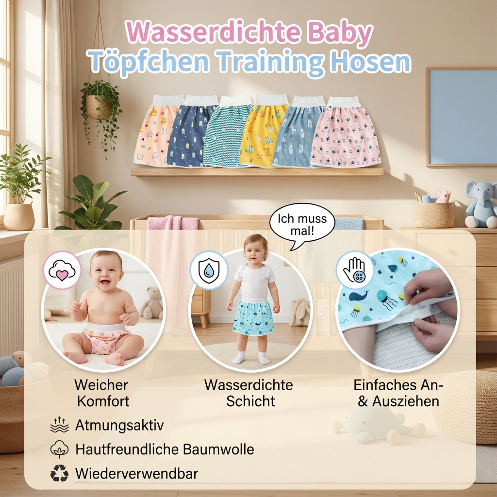 Komfortable Babyhose für das Töpfchentraining, atmungsaktiv und saugfähig.