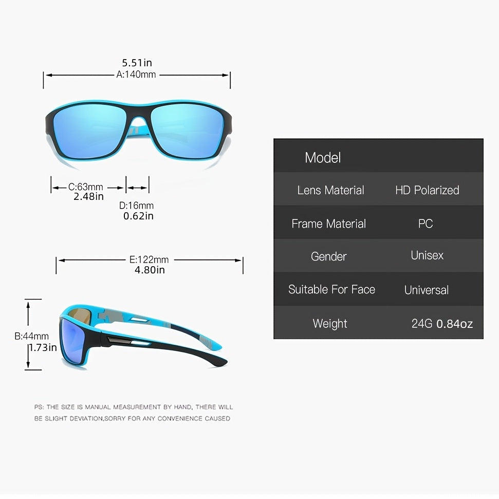 Trendige rote Herren-Sonnenbrille, polarisiert, mit hohem UV-Schutz für alle Sportarten.