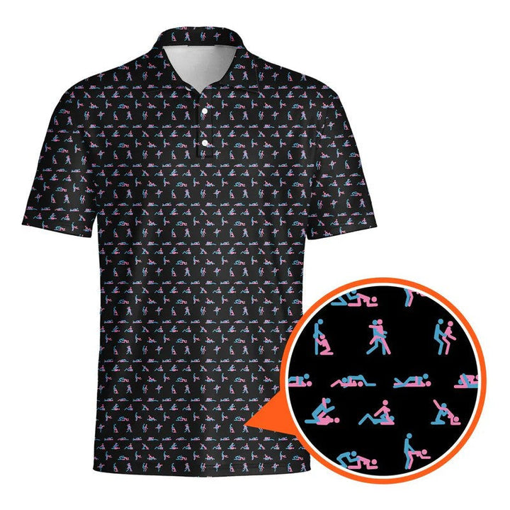 Modernes Print Poloshirt für Herren in Weiß, slim fit, ideal für Sommer & Urlaub. Kurzarm Design.