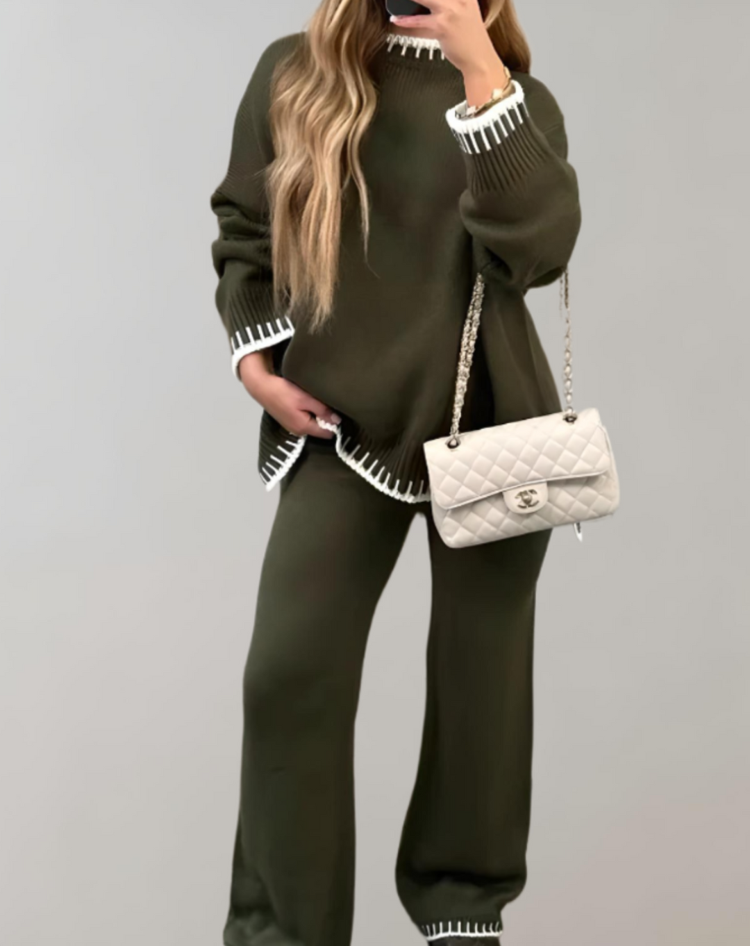Stilvolles Damen Set, zweiteilig, für ein elegantes Frauen Outfit. Ideal als Business Casual oder bequemes Freizeit-Set.