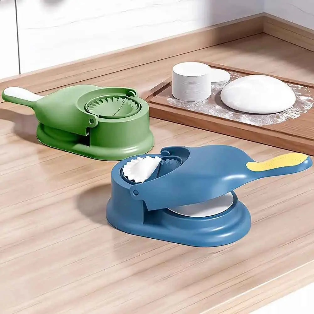 Manuelle Teigpresse und 2-in-1 Teigtaschenformer für Knödel und Dumplings; ideal zum Backen und Kochen.
