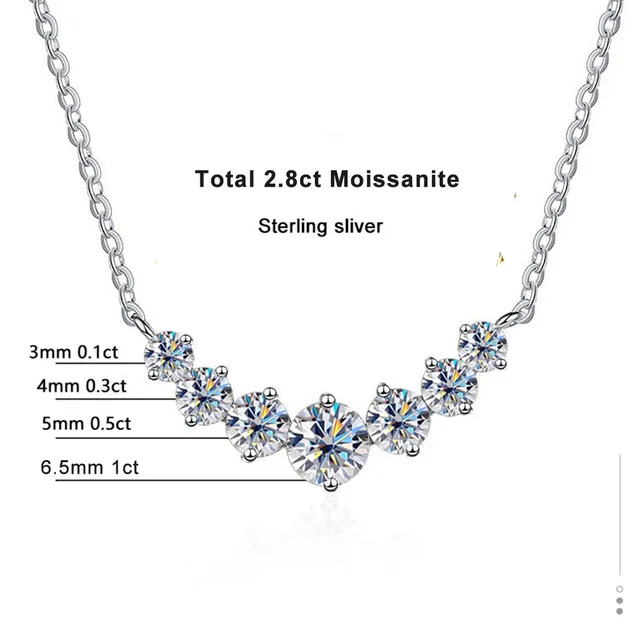 Zeitlose V-förmige Moissanit Halskette aus 925er Sterling Silber. Funkelndes Damencollier, luxuriöses Accessoire.