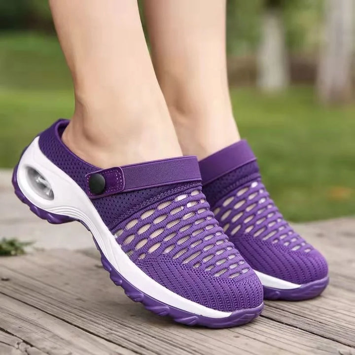 Ergonomische Damen Arbeitsschuhe, orthopädisch mit Luftpolster, rutschfest für sicheren Halt.