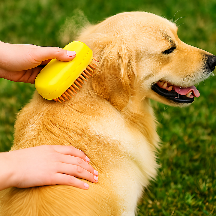 Dampfbürste für Haustiere zur sanften Fellpflege, entfernt lose Haare bei Hunden & Katzen, für glänzendes Fell.