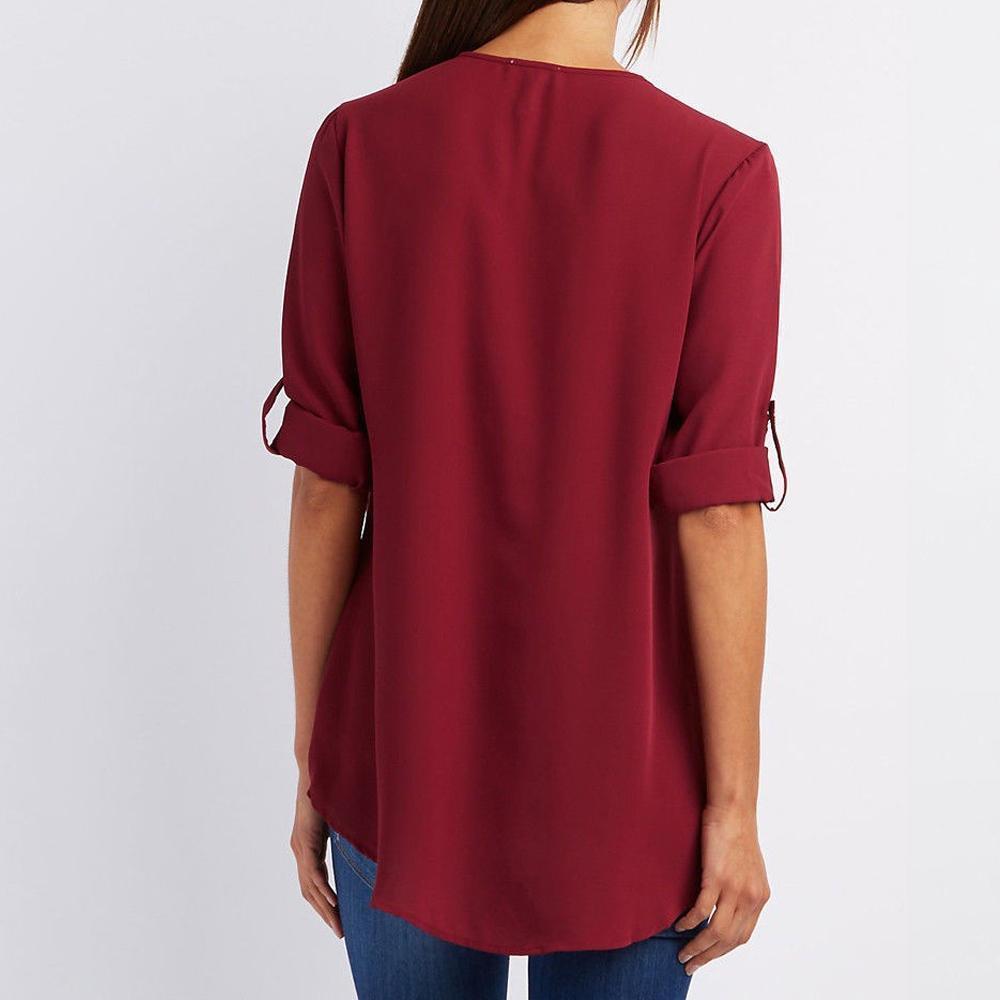 Modische, bequeme Damen Langarm Bluse, perfekte Ergänzung für elegante Büro- & Freizeit-Looks.