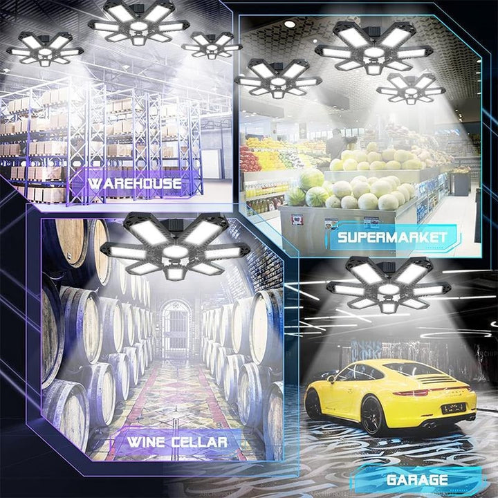 Einfach zu installierende LED-Deckenlampe für Garage/Werkstatt, liefert helles 6500K Tageslicht, E27/E26.