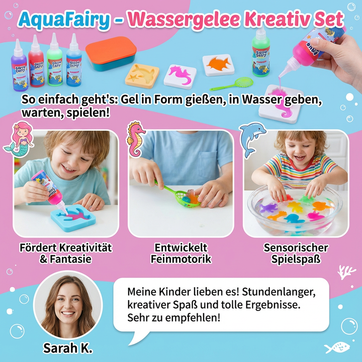 Pädagogisches Kreativset für Kinder: Bunte Wassergelee Figuren selber machen. Fördert Kreativität & Hand-Augen-Koordination.