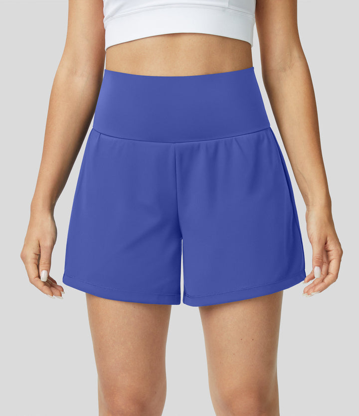Ergonomische Damen High Waist Laufshorts mit Innenshorts und sicheren Taschen.