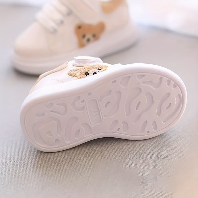 Stilvolle Purzelheld Lauflernschuhe für Kleinkinder, mit süßer Teddy-Applikation & Klettverschluss.