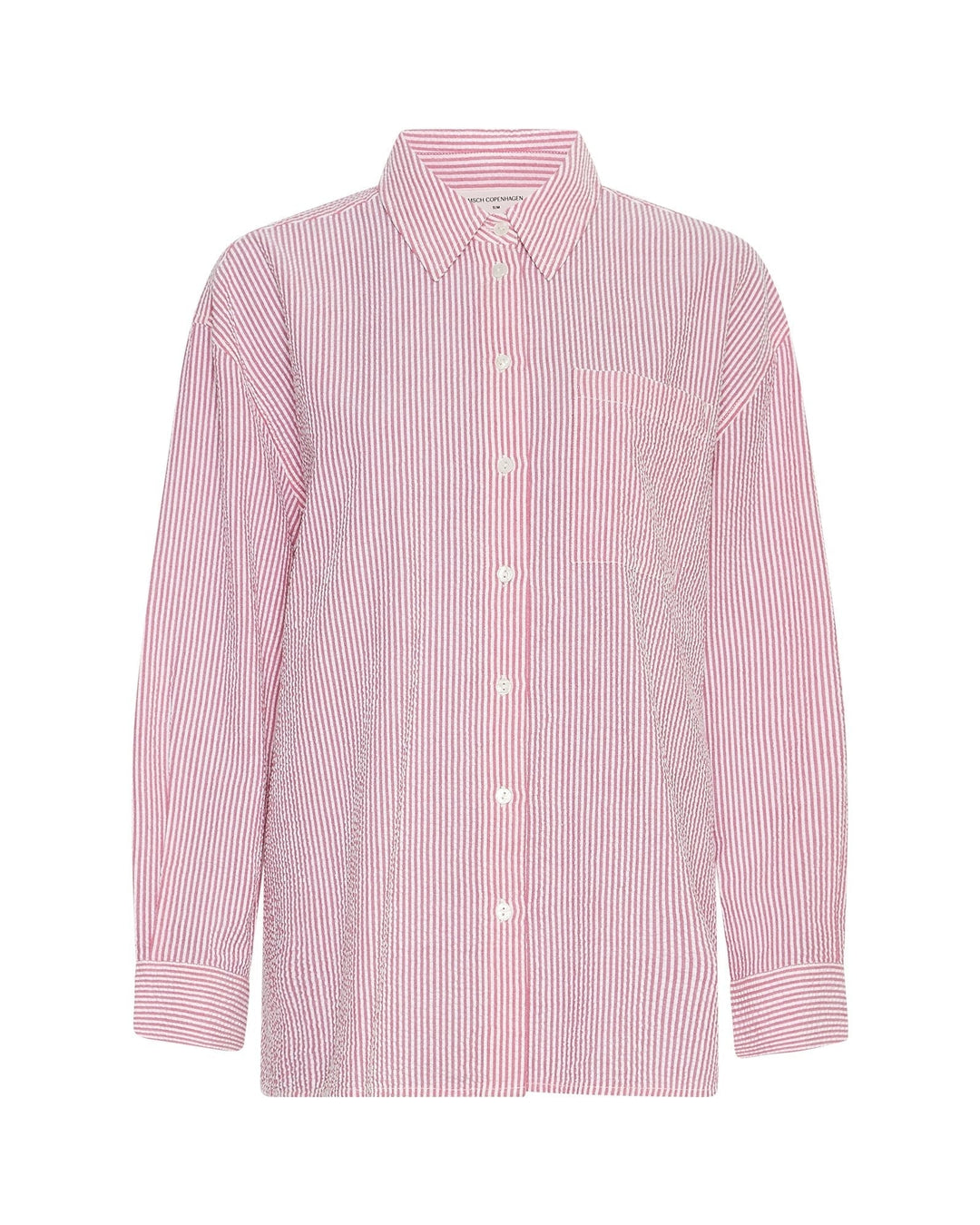 Elegante Damenbluse, gestreift, mit klassischem Kragen und langen Ärmeln. Ideal für Business & Freizeit im Frühling/Sommer.