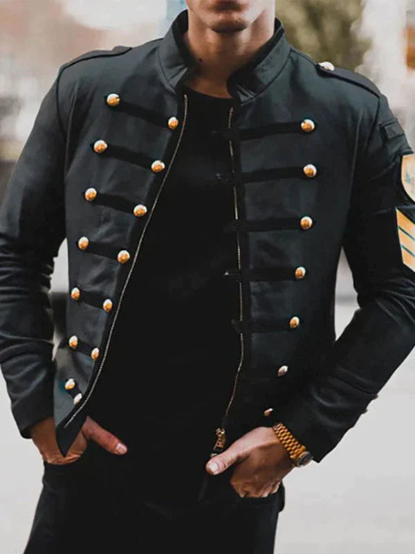 Moderne Herren Stehkragenjacke für den Herbst, stilvolle Übergangsjacke für Männer in elegantem Casual Look.