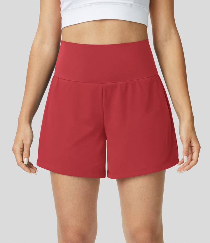 Perfekte Damen Gym Shorts 2-in-1, High Waist Design für maximale Bewegungsfreiheit & Taschen.
