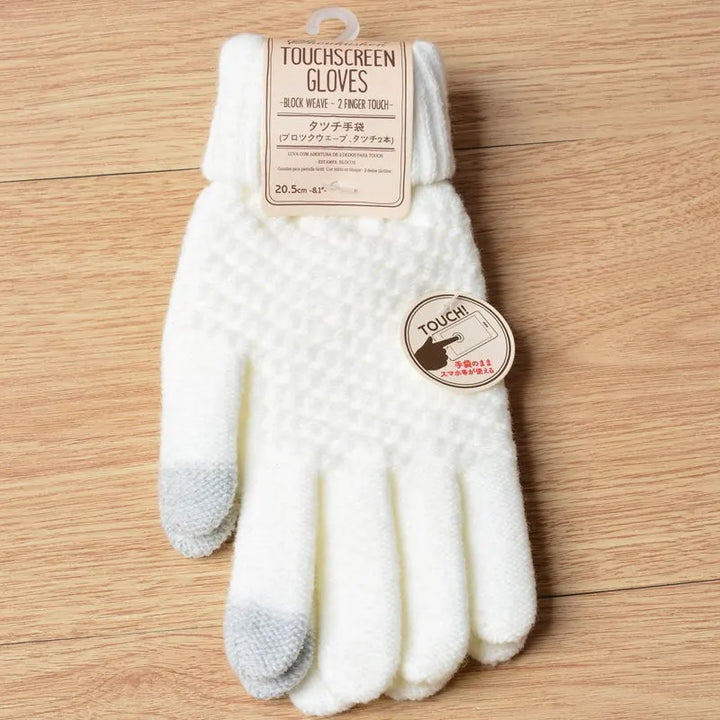 Touchscreen-kompatible Winterhandschuhe, unisex, gestrickt, halten Hände kuschelig warm.