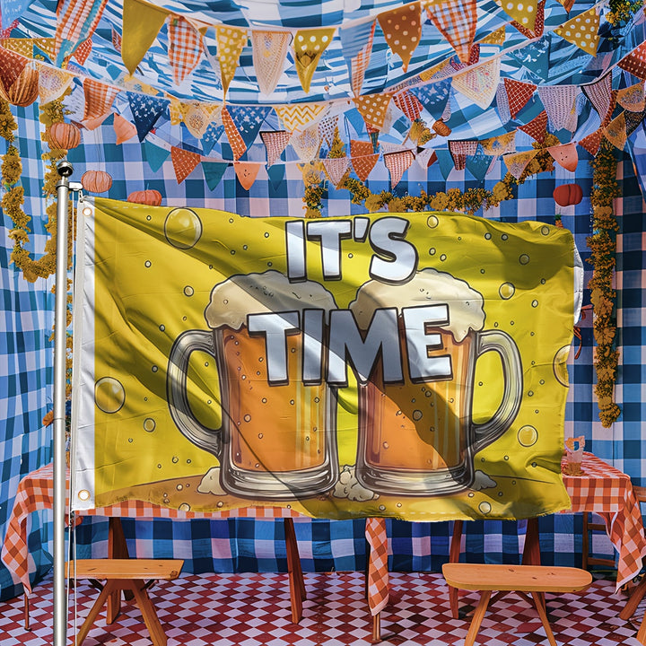 Langlebige Oktoberfest Flagge "Prost" wetterfest. Ideal für jede Bier Party & Festzelt Dekoration.