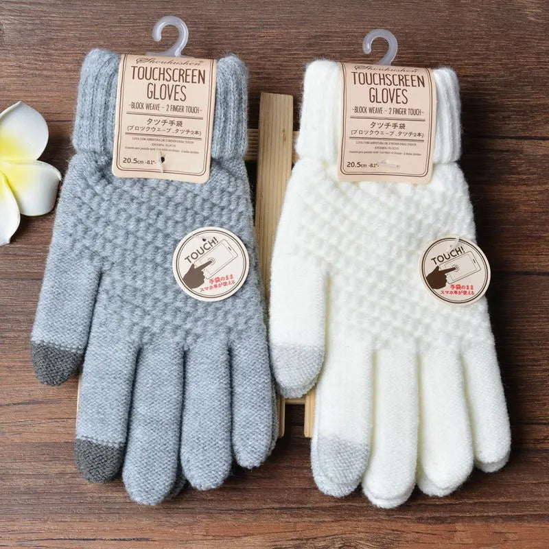 Essential Winter-Accessoire: Unisex Touchscreen-Handschuhe, warm, gestrickt, ideal für Smartphone-Nutzung.