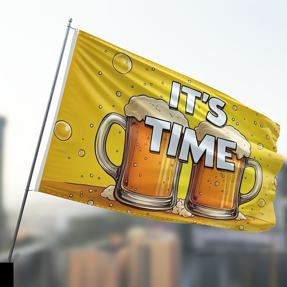 Zeigt die wetterfeste Oktoberfest Flagge "Prost" für zünftige Party Dekoration & Bierfest.