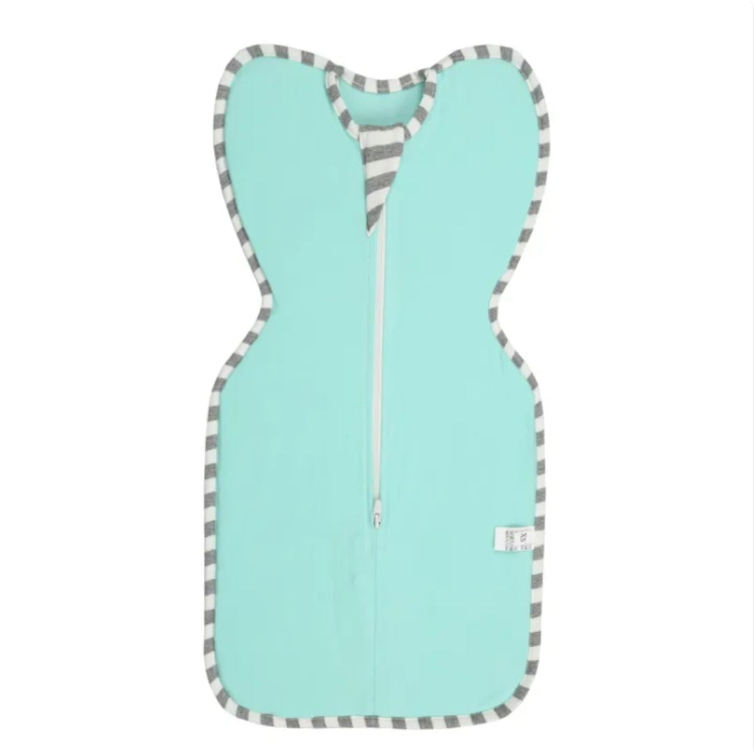Beruhigender Pucksack mit Reißverschluss für Babys. Erleichtert den sicheren Babyschlaf & hält das Baby warm.