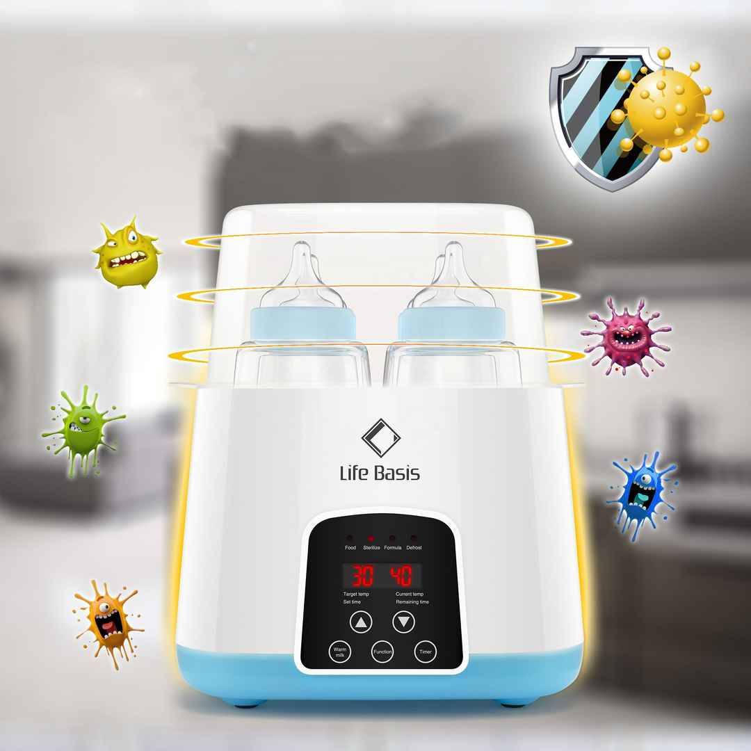 Multifunktionaler Flaschenwärmer & Sterilisator für Babyflaschen, Babynahrung; schnelle und sichere Babypflege.
