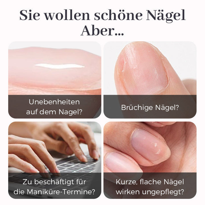 Anwendung des transparenten Nagelhaftgels. Perfekte 3-in-1 Nagelbasis für langanhaltende Gelnägel & Maniküre.