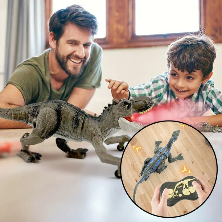 Brüllender RC T-Rex Dinosaurier mit realistischer Laufbewegung, interaktives Spielzeug.