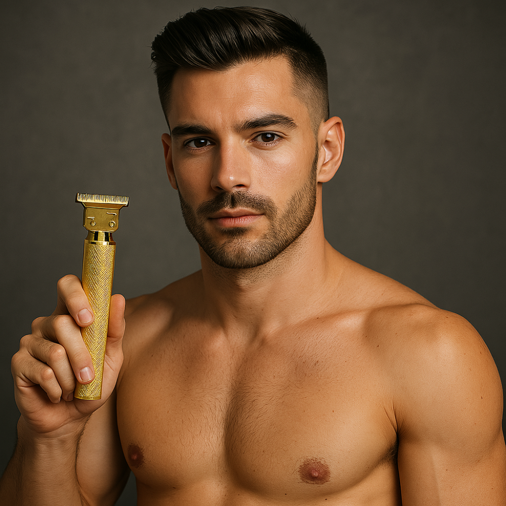 Kabelloser Präzisions-Haartrimmer für Herren mit T-Blade aus Carbonstahl, für Bart- und Haarkonturen.