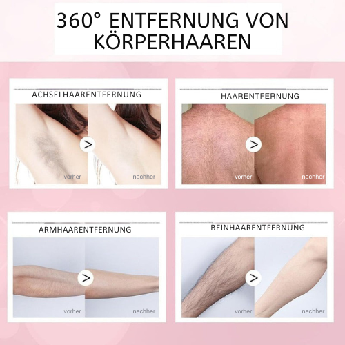 Haarentfernungsspray mit natürlichen Pflanzenextrakten und pflegendem Bienenwachs für sanfte Enthaarung.