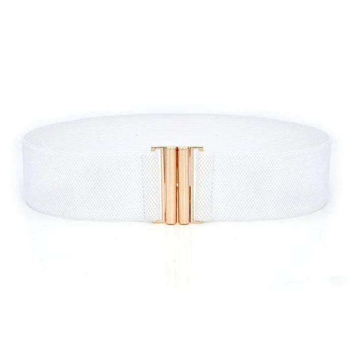 Modischer roter Damengürtel, dehnbar und schlank. Perfektes Modeaccessoire, betont die Taille für eine elegante Figur.